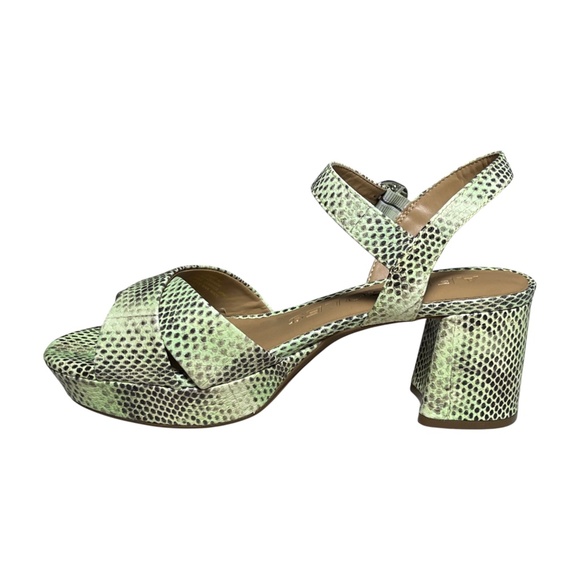 Aerosoles Cosmos Sandals Size 8.5 Gleam Snake Print Leather Platform Block Heel - Picture 6 of 12